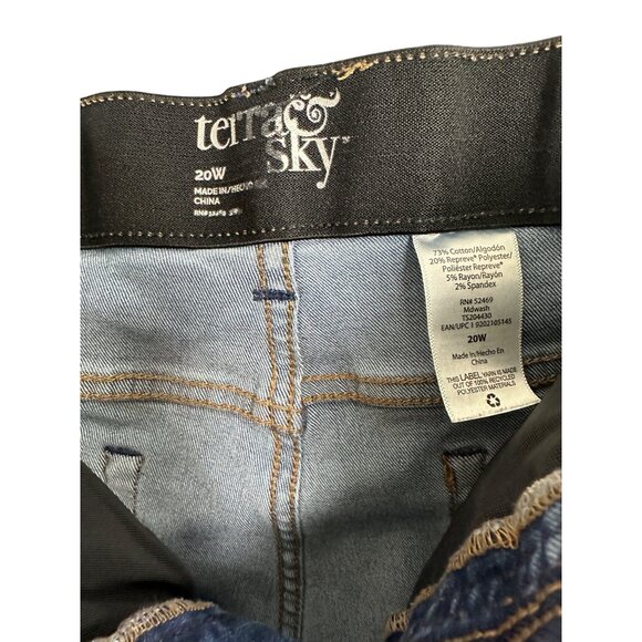 Terra & Sky Womens Pockets Zip Crop Jeans Size 20W - Picture 5 of 10